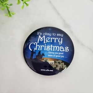 🎄🌟 Merry Christmas Inspirational Button Pin 2.25" American Family Association